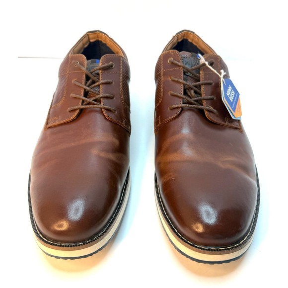 Nunn Bush Men's Circuit Plain Toe Lace-Up Oxford Brandy Size 12M NWT/BOX